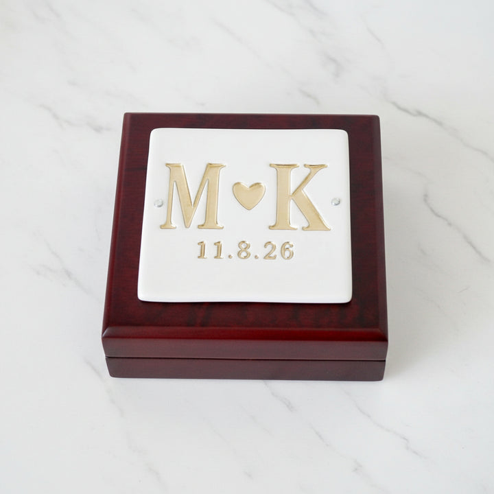 Ring Bearer Box - Personalized - Rosewood Finish