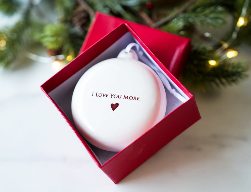 I Love You More - Personalized Holiday Bulb Ornament
