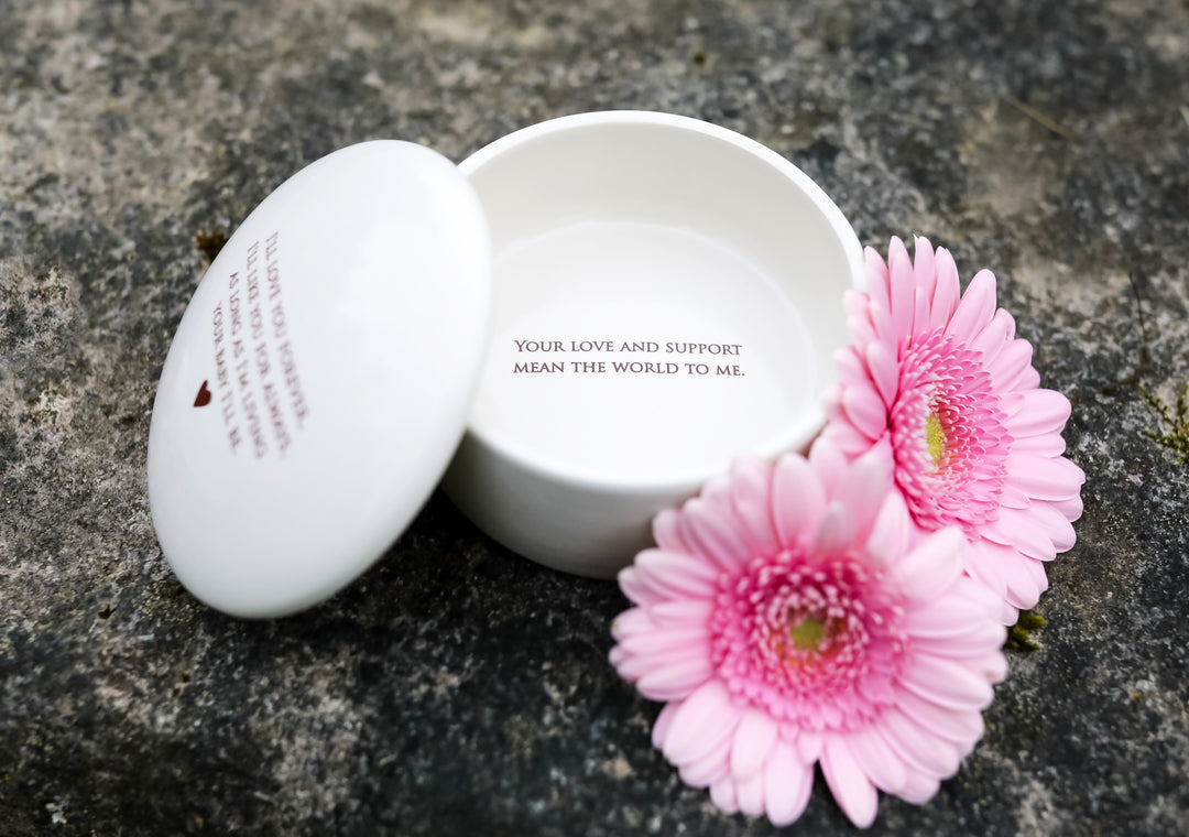 As Long as I'm Living Your Baby I'll Be - READY TO SHIP - Round Keepsake Box