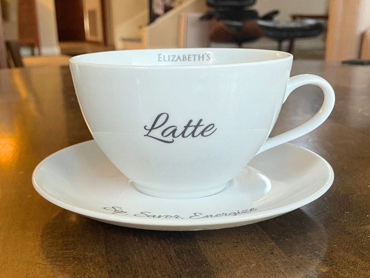 personalized coffee cup and saucer - inside rim 