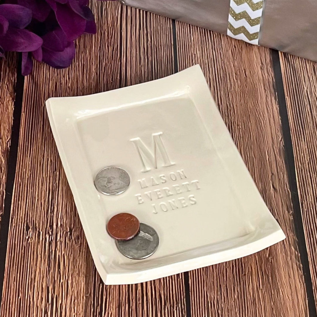 Personalized Catchall with Initial & Name - B’nei Mitzvah or Newborn Gift