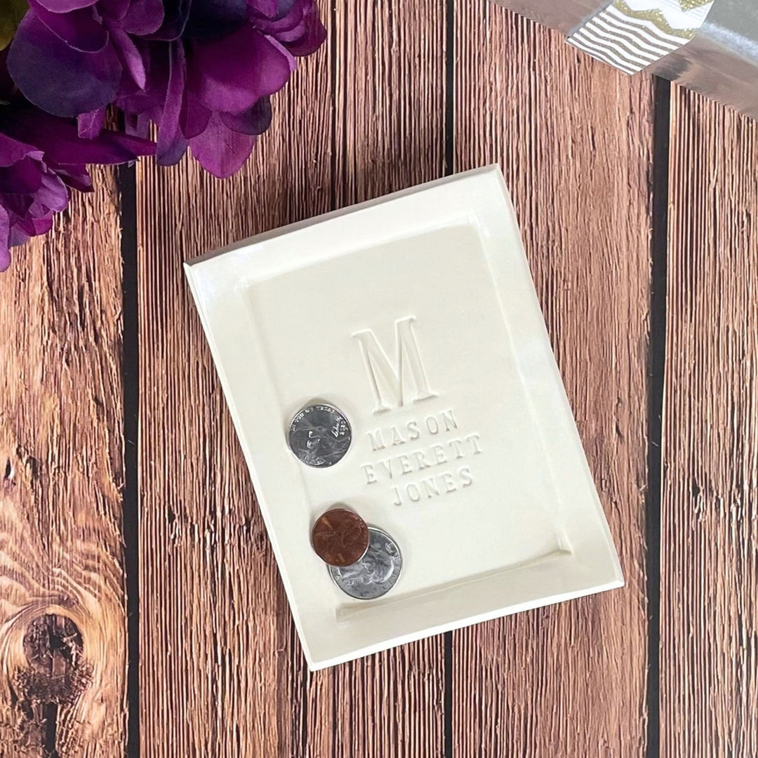 Personalized Catchall with Initial & Name - B’nei Mitzvah or Newborn Gift