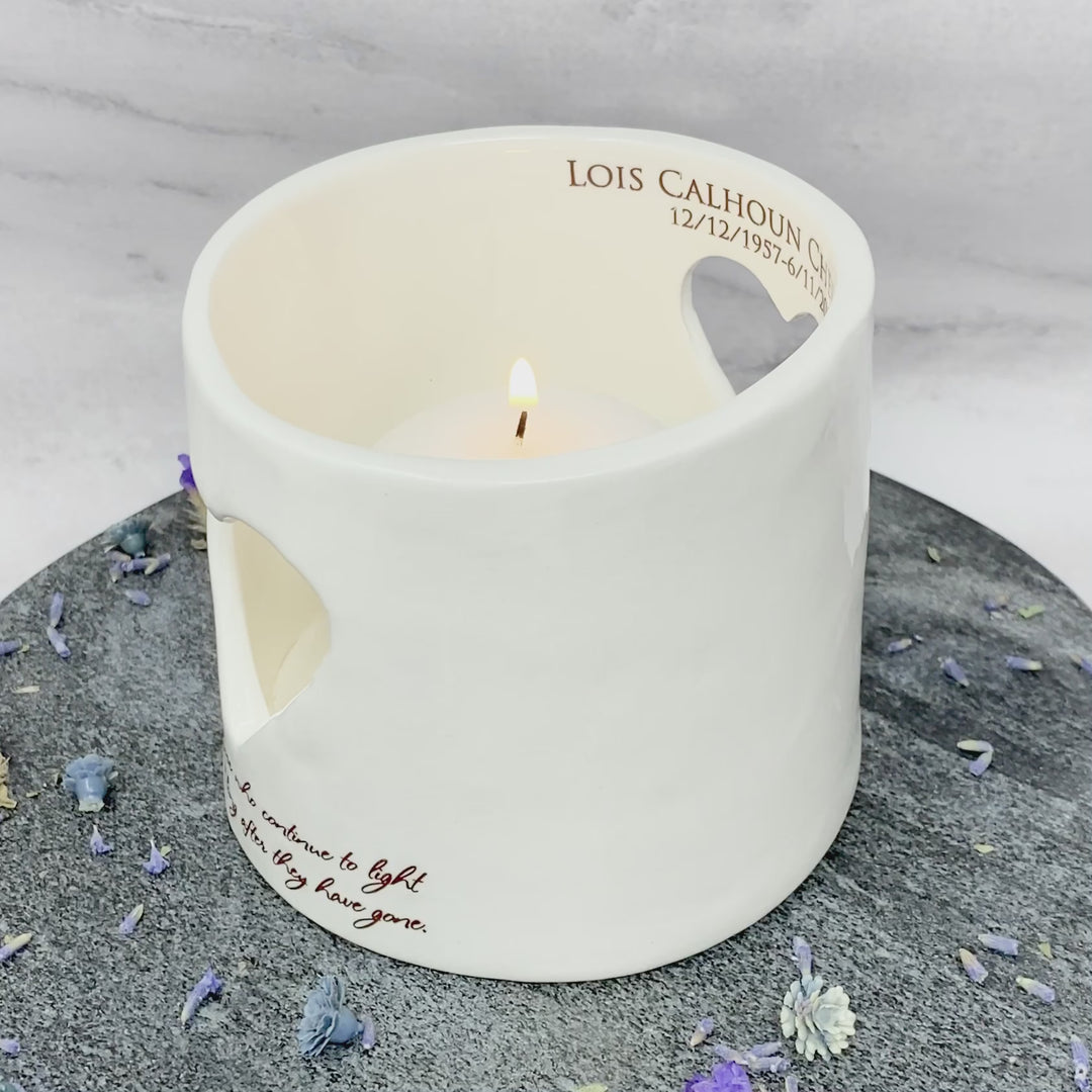 Heart Candle Votive | Personalize | Sympathy | Memorial | Remembrance | Celebration of Life Gift | continue to light up the world