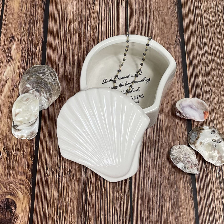 Personalized Condolence Gift, Keepsake Ceramic Box "Seashells Remind Us..." Bereavement Sympathy Gift