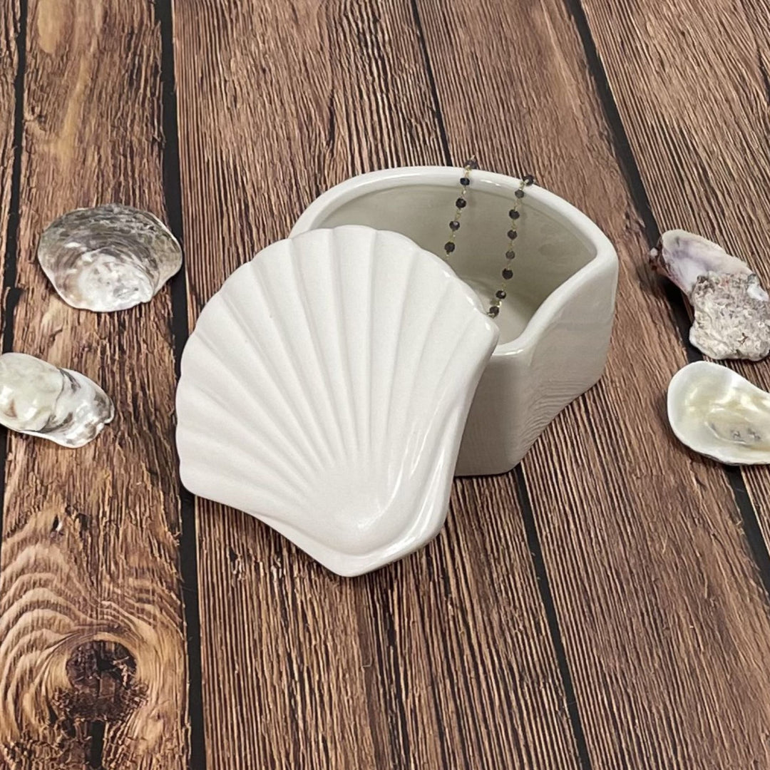 Personalized Engagement Gift "Two Less Fish..." Keepsake Box, Beach Wedding, Scallop Shell-Shaped