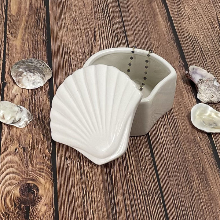 Personalized Engagement Gift "Two Less Fish..." Keepsake Box, Beach Wedding, Scallop Shell-Shaped