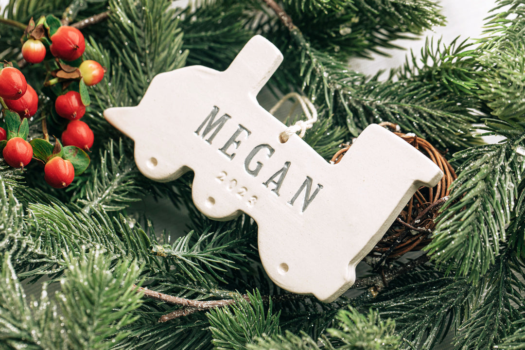 First Christmas Ornament 2024 - Personalized Train Ornament