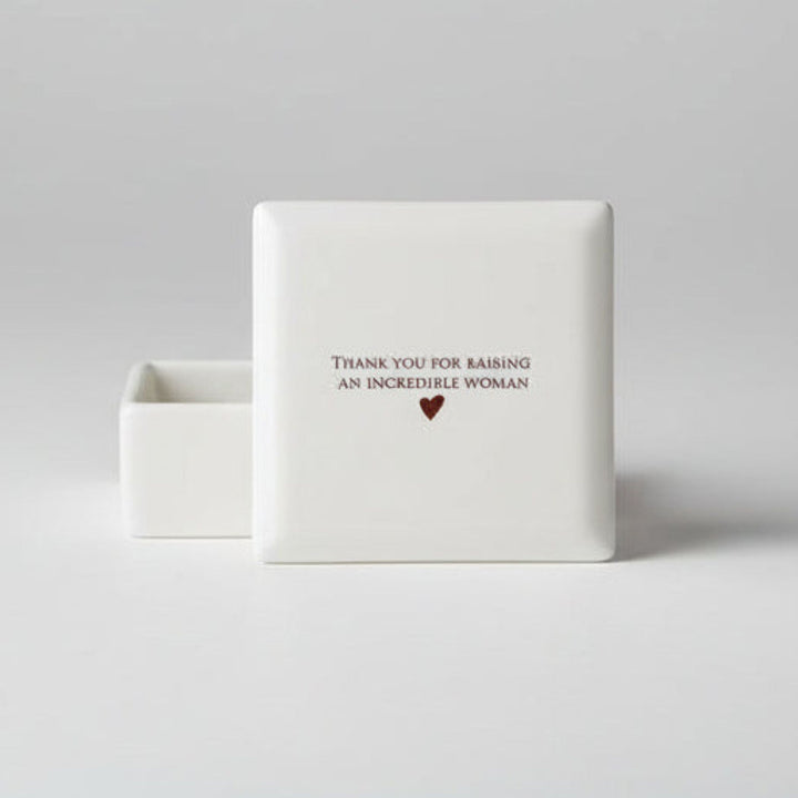 Thank You for Raising an Incredible Woman - Gift From Groom - Square Keepsake Box