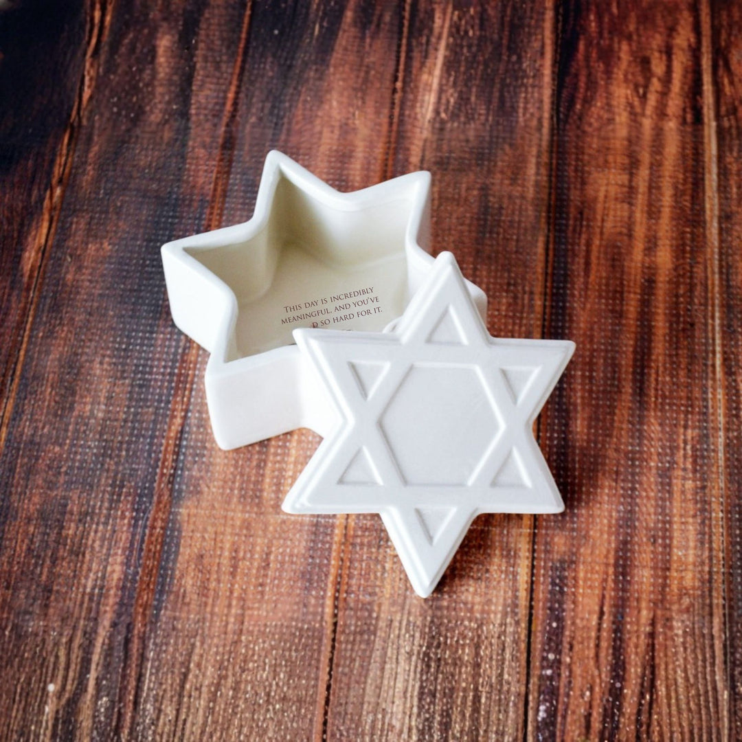 Bar Mitzvah Gift or Bat Mitzvah Gift - Star of David Keepsake Box