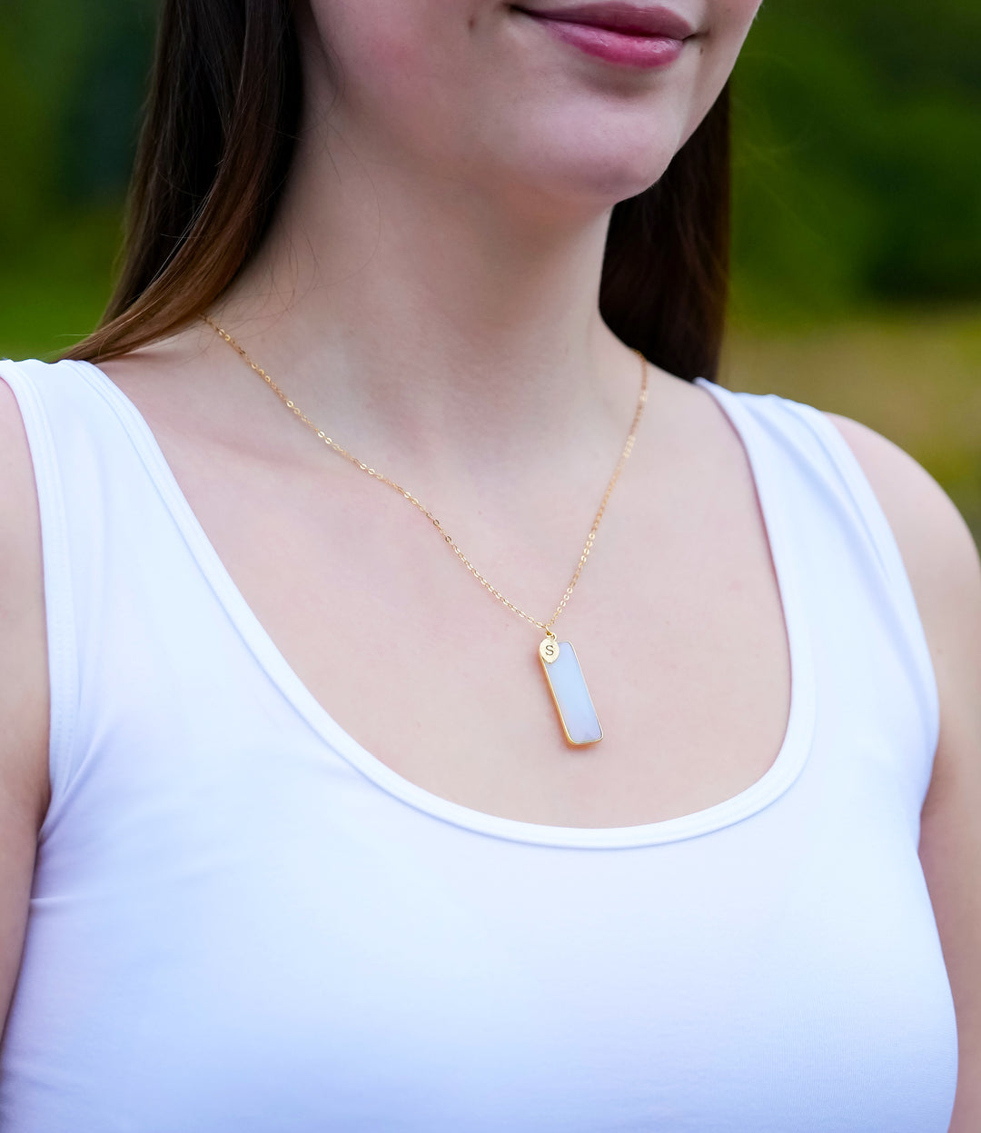 October Birthstone Necklace, Opalite Necklace, Sterling Silver or 18K Gold, Personalized Necklace, Bridesmaid Gift, Mom Necklace