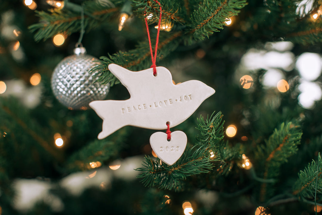 Peace, Love, Joy - Dove Christmas Ornament, 202, READY TO SHIP