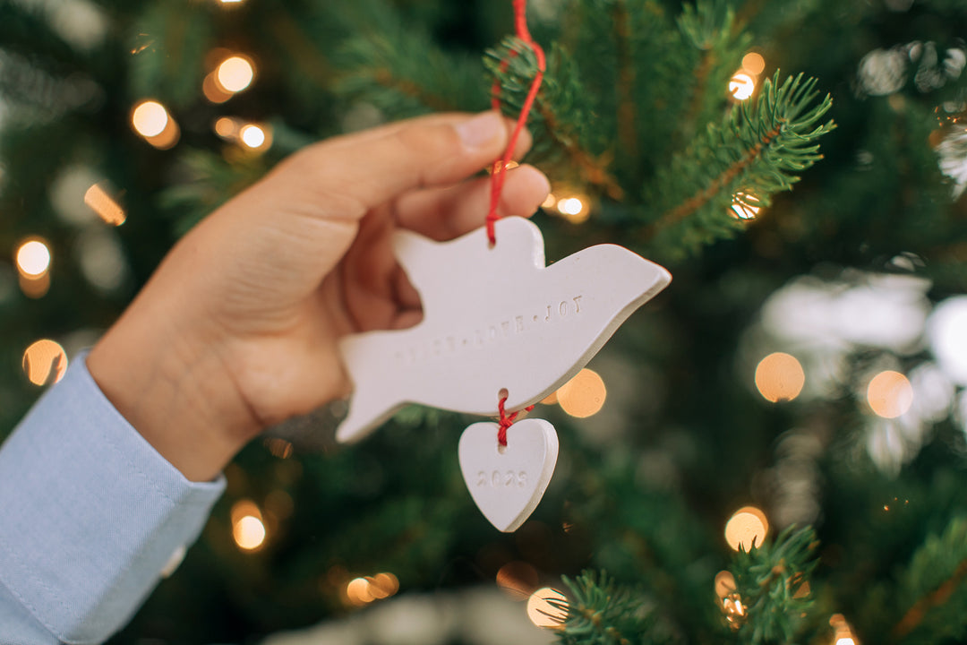 Peace, Love, Joy - Dove Christmas Ornament, 202, READY TO SHIP