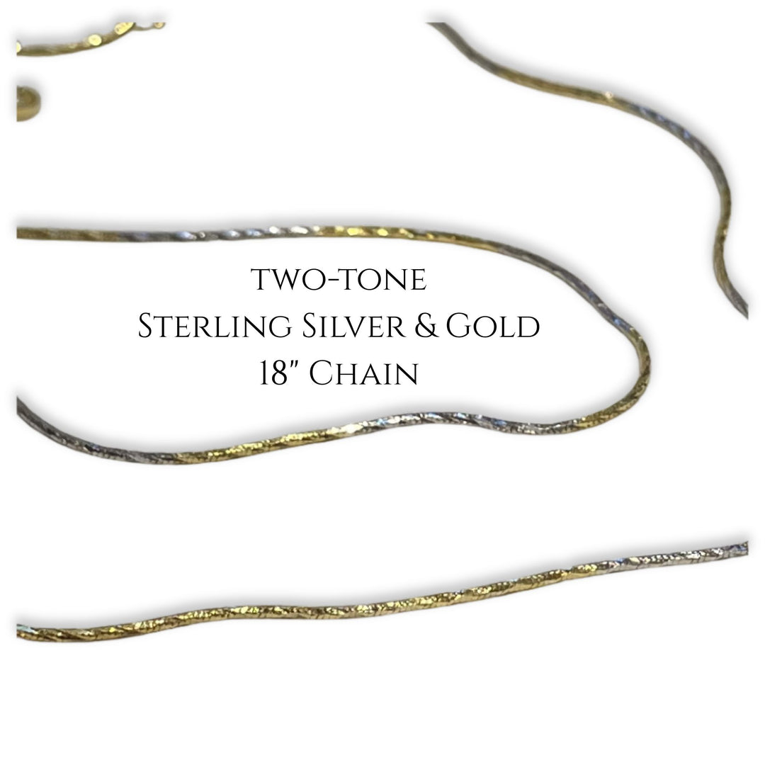 Two-tone Sterling Silver & Gold 18" Necklace with Choice of Birthstones