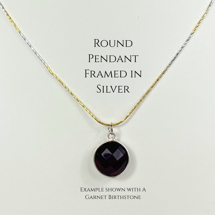 Two-tone Sterling Silver & Gold 18" Necklace with Choice of Birthstones