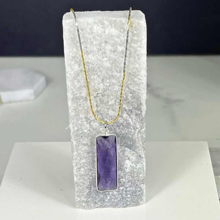 Two-tone Sterling Silver & Gold 18" Necklace with Choice of Birthstones