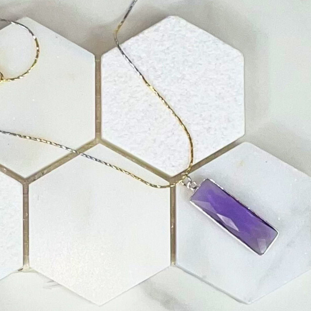 Two-tone Sterling Silver & Gold 18" Necklace with Choice of Birthstones