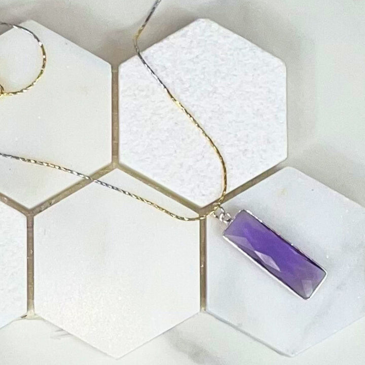 Two-tone Sterling Silver & Gold 18" Necklace with Choice of Birthstones