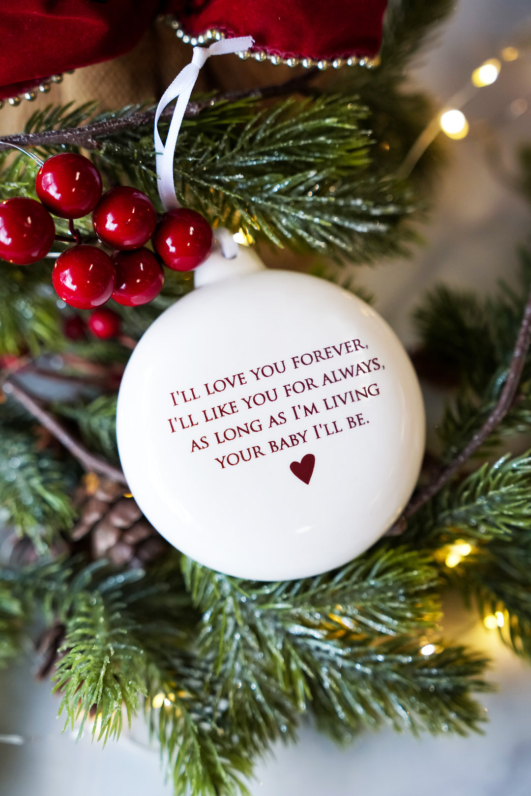 As Long as I'm Living Your Baby I'll Be - Personalized Holiday Bulb Ornament