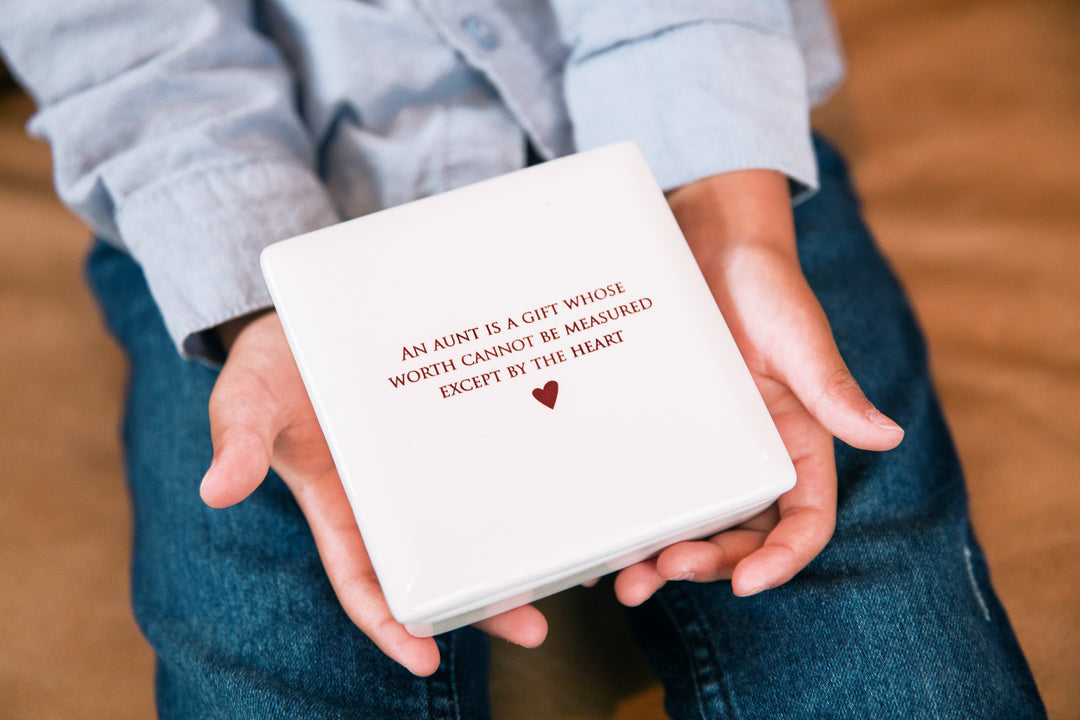 Unique Aunt Gift - Square Keepsake Box - Add Custom Text - An aunt is a gift ...