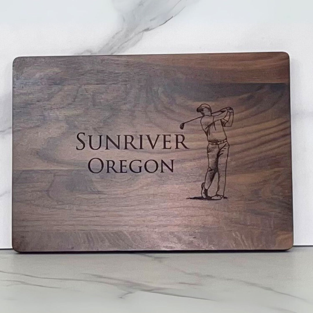 Custom Cutting Board: Golf, Tennis, Pickleball or Fishing, Personalized, Engraved