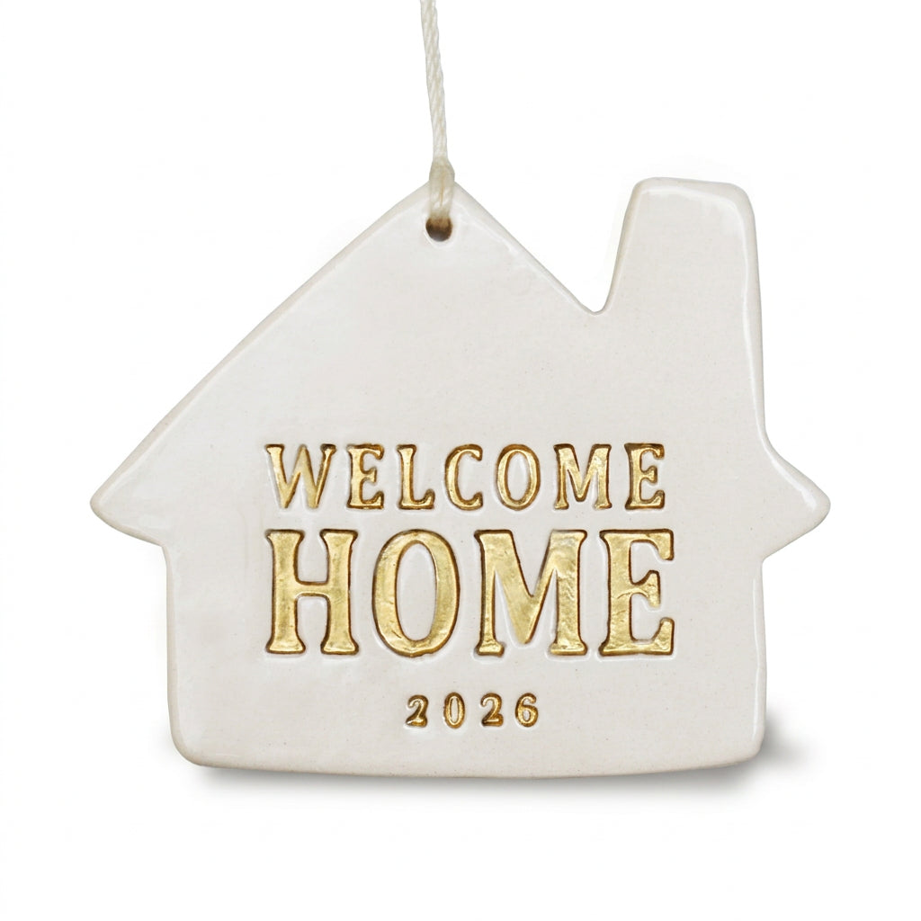 Welcome Home Christmas Ornament - "Welcome Home" + Year - Susabella - READY TO SHIP