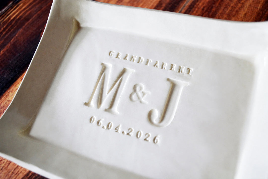 Grandparent Wedding Gift - Set of 2 - Small Platter or Tray
