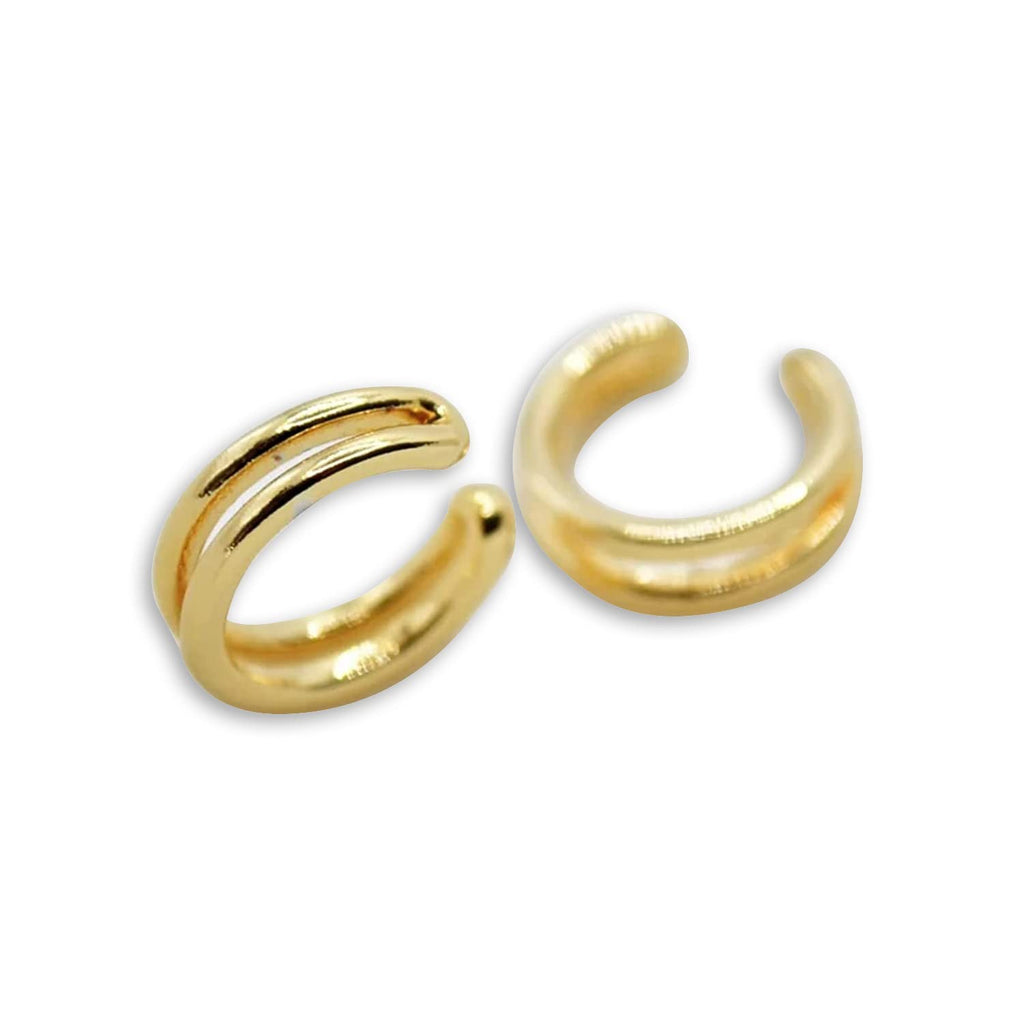 Double Hoop Ear Cuff, Modern Ear Cuff, Minimalist Ear Cuff, Gold Ear C –  Susabella