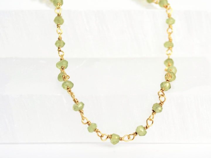 Peridot Necklace Beaded Choker Necklace or Bracelet