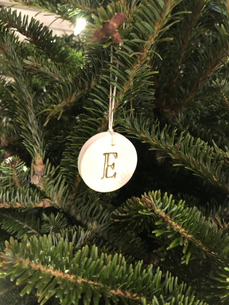 Small Initial Christmas Ornament - READY TO SHIP