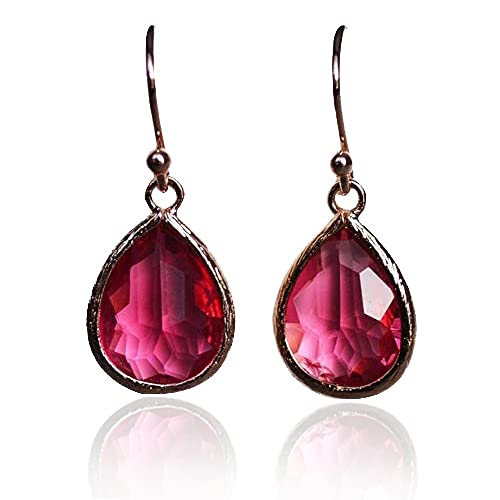 Ruby earrings, July Birthstone Gift, July Birthstone earrings, Bridesmaid earrings, July Birthday Gift for Her, Ruby Tear Drop Earrings