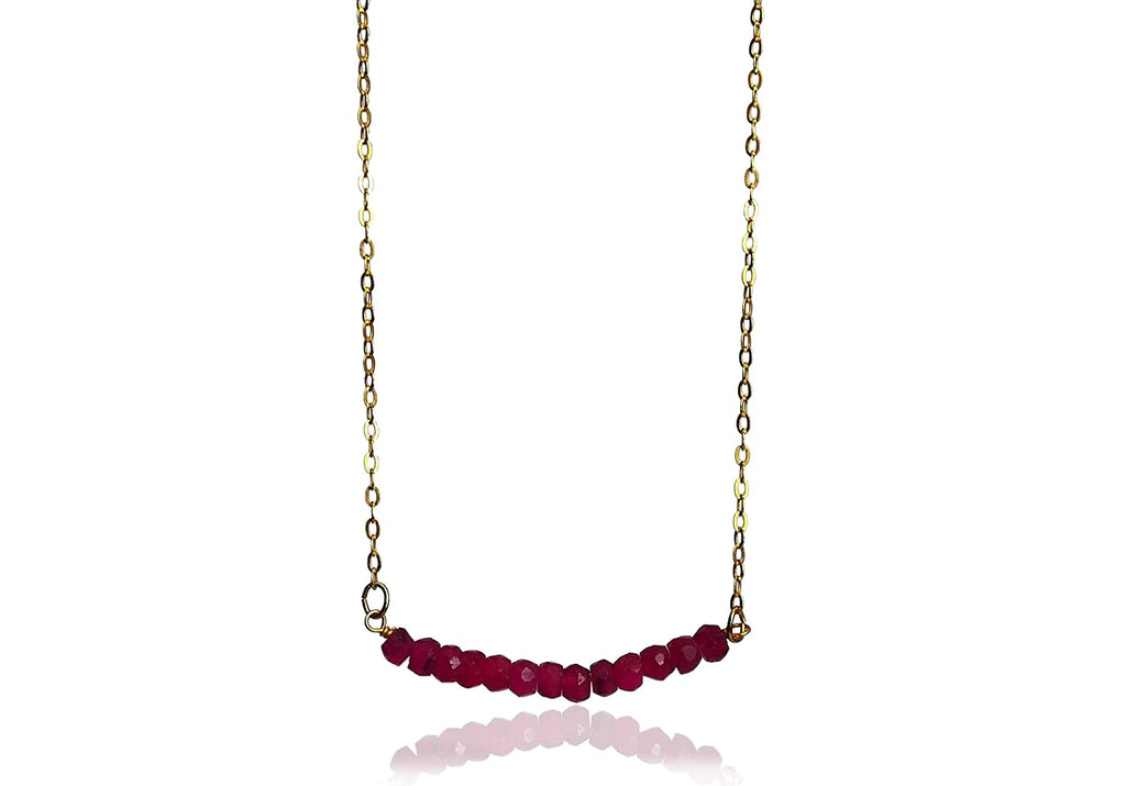 Philip Jones July (Ruby) Birthstone Necklace Created with Zircondia®  Crystals : Philip Jones: Amazon.co.uk: Fashion