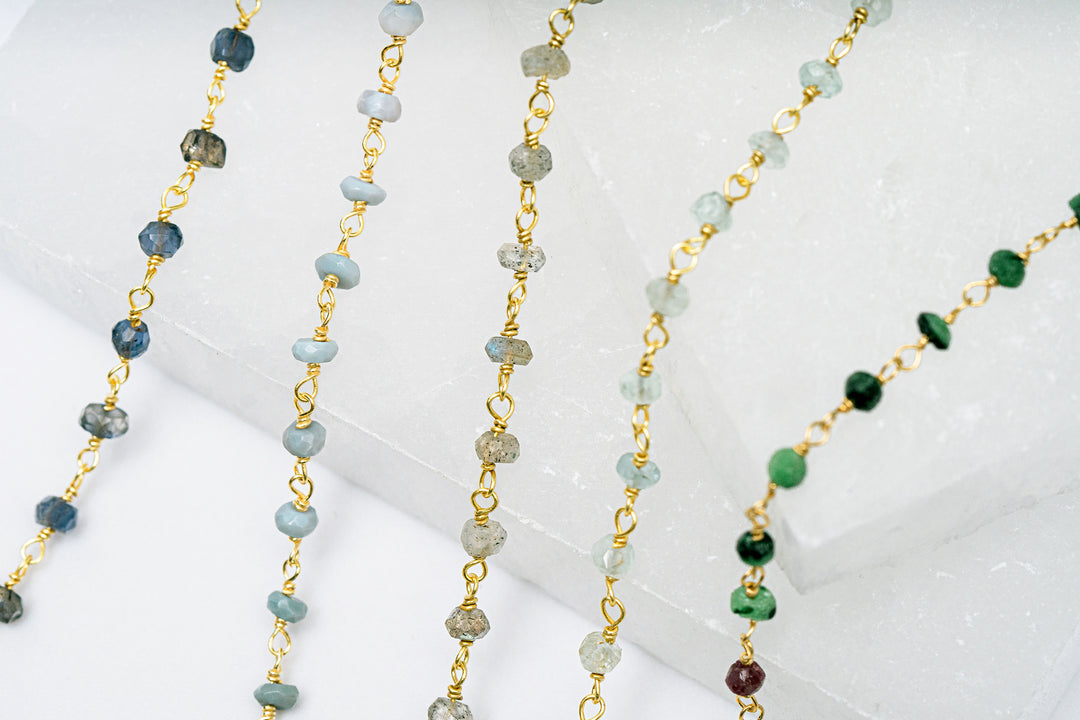 Dainty Raw Gemstone Choker, Birthstone Beaded Necklace