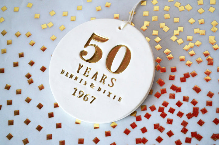 50th Anniversary Gift, Golden Anniversary Gift, 50th Wedding Anniversary Ornament