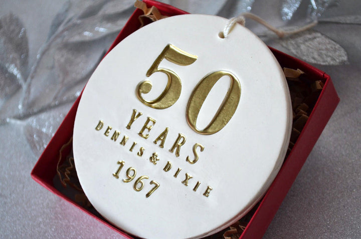 50th Anniversary Gift, Golden Anniversary Gift, 50th Wedding Anniversary Ornament