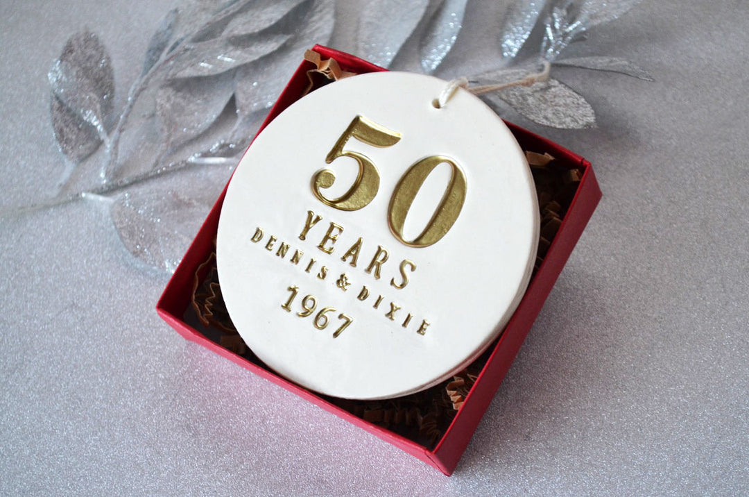 50th Anniversary Gift, Golden Anniversary Gift, 50th Wedding Anniversary Ornament