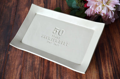 50th Anniversary Gift or Signature Guestbook Platter - Rectangular Personalized Platter