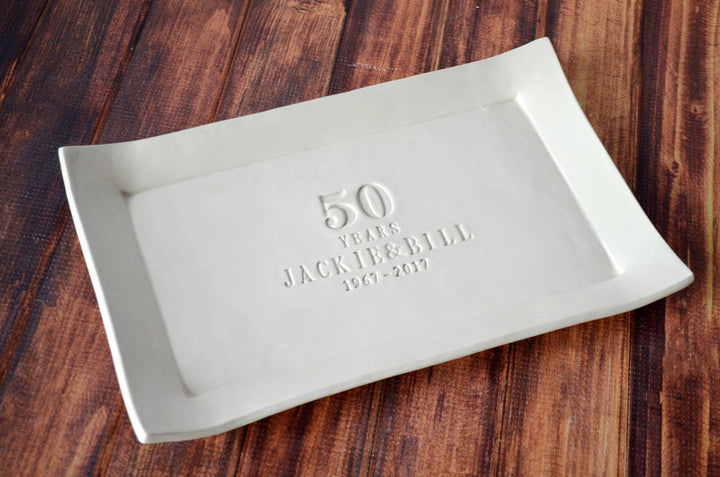 50th Anniversary Gift or Signature Guestbook Platter - Rectangular Personalized Platter