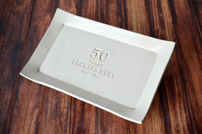 50th Anniversary Gift or Signature Guestbook Platter - Rectangular Personalized Platter