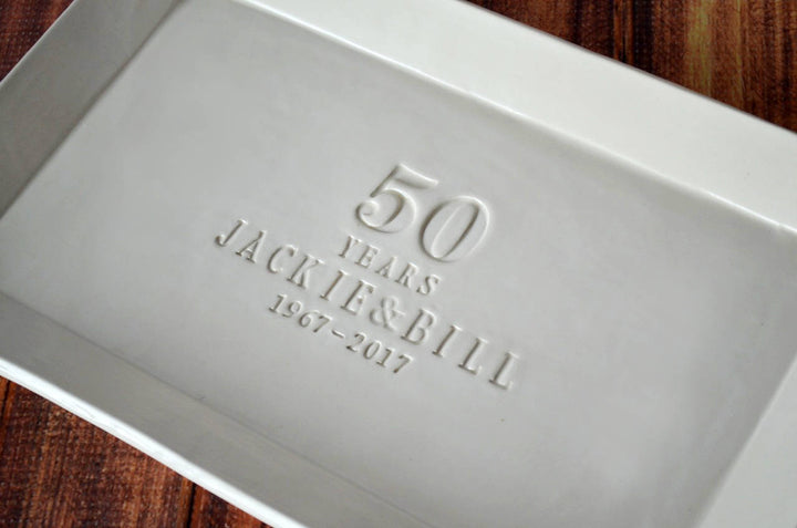 50th Anniversary Gift or Signature Guestbook Platter - Rectangular Personalized Platter