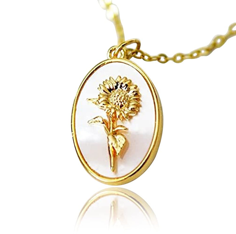 GOLD Vintage Birth Month Flower Necklace Birthstone Necklace Squa | aftcra