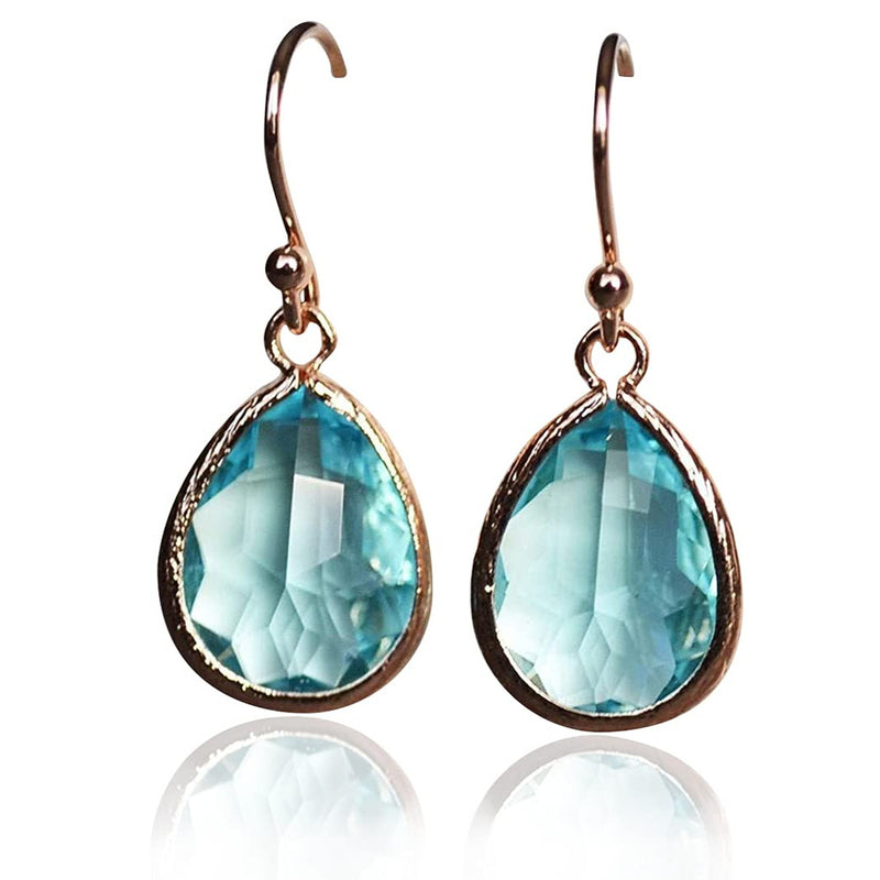 Aquamarine earrings, March Birthstone Gift, March Birthstone earrings, Bridesmaid earrings, March Birthday Gift for Her, Tear Drop Earrings