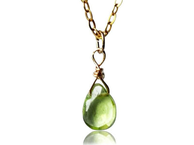 Dainty Peridot Necklace, August Birthstone Necklace, Wife Gift, Bridesmaid Gift, Genuine Semi Precious Peridot Stone, Mom Gift