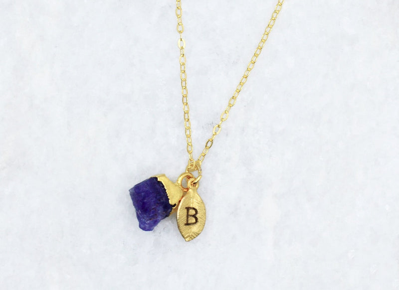 Amethyst Natural Stone Necklace, February Birthstone Necklace, Bridesmaid Gift, Layering Necklace, Personalized Necklace
