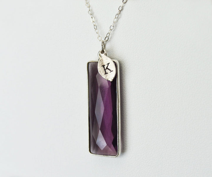 Amethyst Necklace, February Birthstone Necklace, Sterling Silver or 18K Gold, Personalized Necklace, Bridesmaid Gift, Mom Necklace