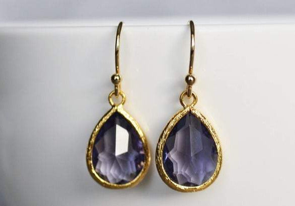 Amethyst earrings, February Birthstone Gift, February Birthstone earrings, Bridesmaid earrings, Birthday Gift for Her, Tear Drop Earrings