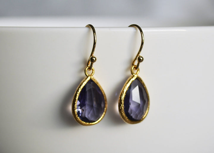 Amethyst earrings, February Birthstone Gift, February Birthstone earrings, Bridesmaid earrings, Birthday Gift for Her, Tear Drop Earrings