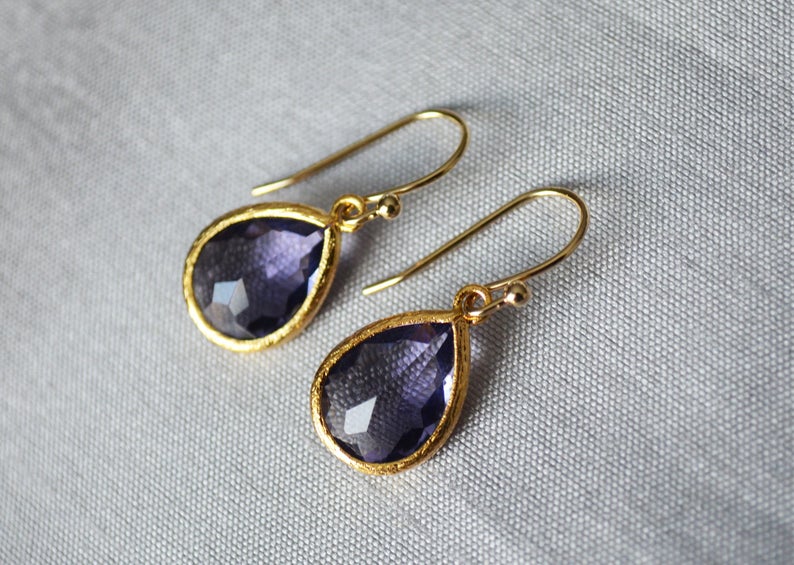 Amethyst earrings, February Birthstone Gift, February Birthstone earrings, Bridesmaid earrings, Birthday Gift for Her, Tear Drop Earrings