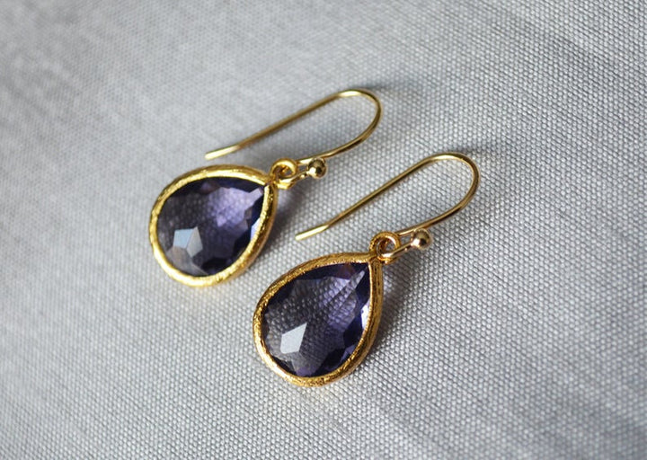 Amethyst earrings, February Birthstone Gift, February Birthstone earrings, Bridesmaid earrings, Birthday Gift for Her, Tear Drop Earrings