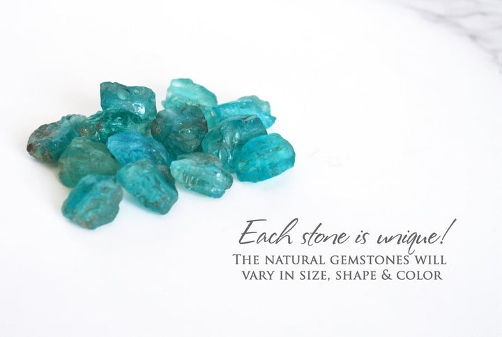 Apatite Necklace, Raw Apatite Stone Layering Necklace, Boho Necklace, Healing Crystal Necklace, Birthday Gift