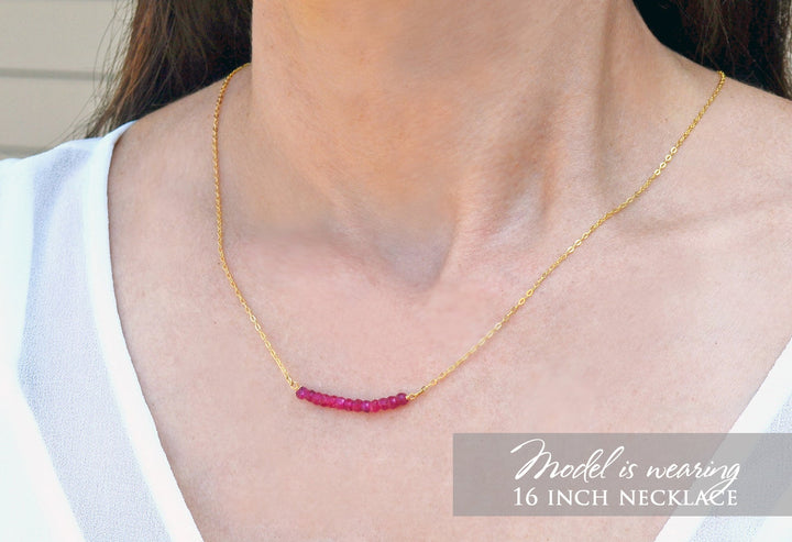 April Birthstone Necklace, Layering Necklace, Crystal Beaded Bar Necklace, Dainty Necklace, Bridesmaid Gift, April Birthday Gift for Her